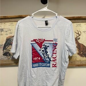 Fox Men's White Racing Graphic Tee